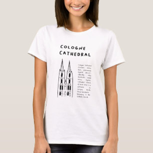 "Kölner Dom, Deutschland" Minimalistische Kunst T-Shirt