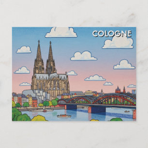 Kölner Dom Deutschland Nacht Reise Postkarte