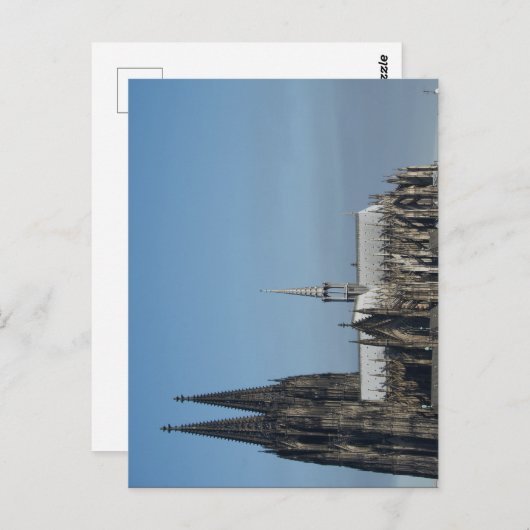 Kölner Dom in der Seitenansicht im Morgenlicht Postkarte (Vorne/Hinten)