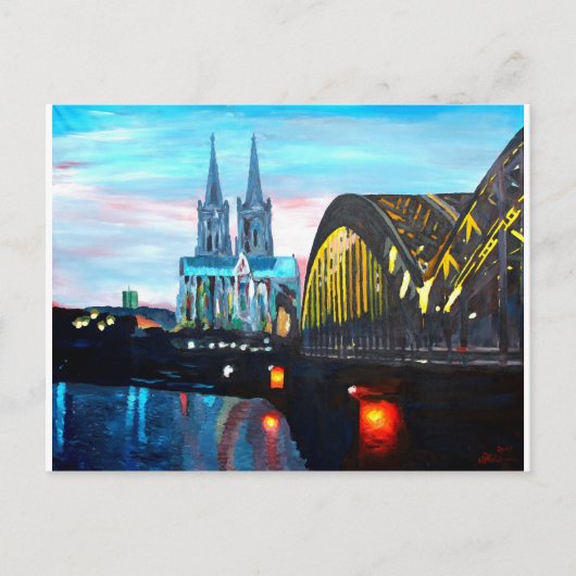 Kölner Dom mit Hohenzollernbridge Postkarte (Vorderseite)