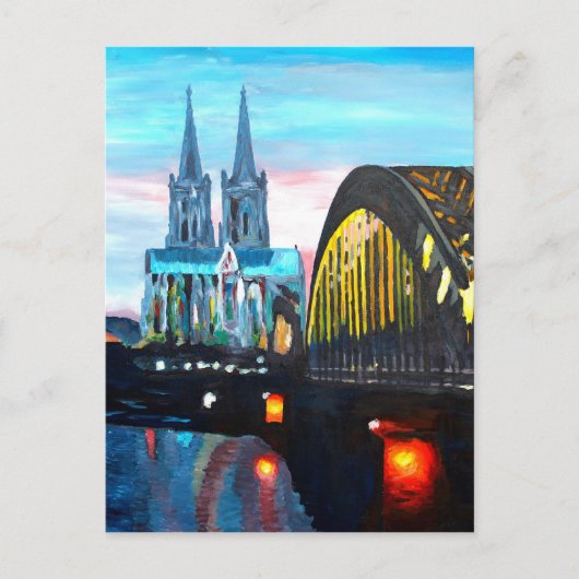 Kölner Dom mit Hohenzollernbridge Postkarte (Vorderseite)