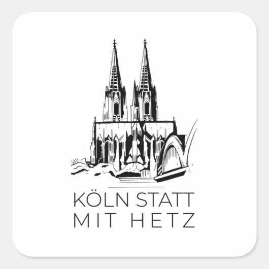 Kölner Dom Quadratischer Aufkleber (Vorderseite)