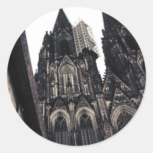 Kölner Dom Runder Aufkleber (Vorderseite)