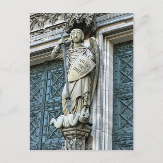 Kölner Dom Statue Postkarte (Vorderseite)