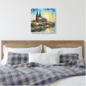 Kölner Dom Ufer Glow Leinwand Kunst (Insitu (Schlafzimmer))