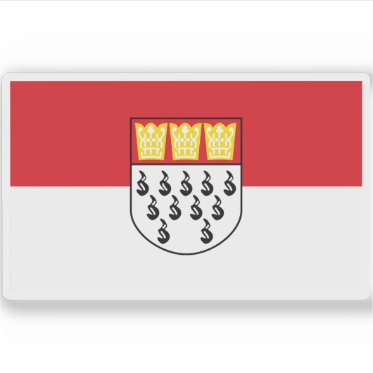 Kölner Flagge (Köln), Deutschland Aufkleber (Vorderseite)