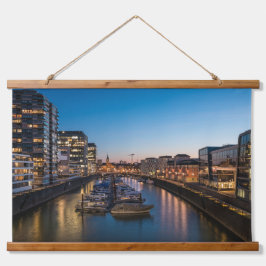 Kölner Hafen Wandteppich Mit Holzrahmen