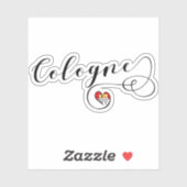 Kölner Herzenflagge Aufkleber (Blatt)