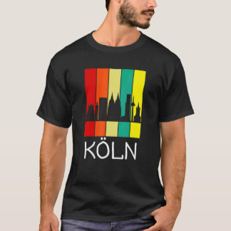 Kölner Skyline mit Kölner Dom Retro Vinta T-Shirt