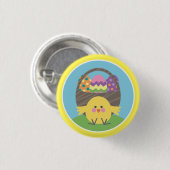 Koloful Chick and Ostereier Ostereier Party Button (Vorne & Hinten)