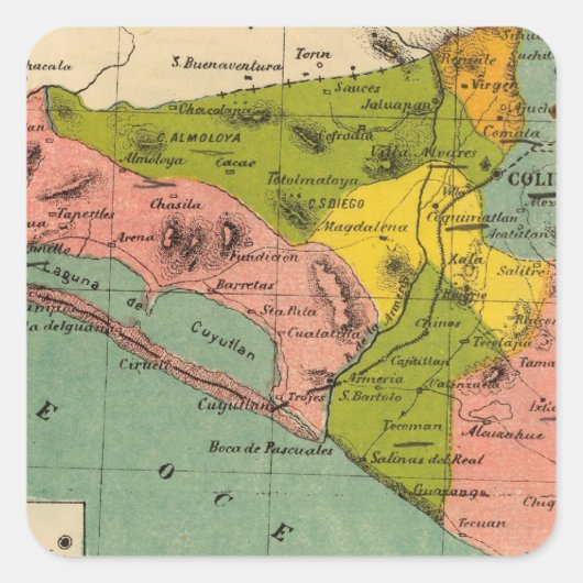 Kololima, Mexiko 2 Quadratischer Aufkleber (Vorderseite)