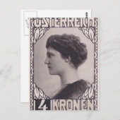 Koloman Moser - Briefmarke Design Empress Zita Postkarte (Vorne/Hinten)