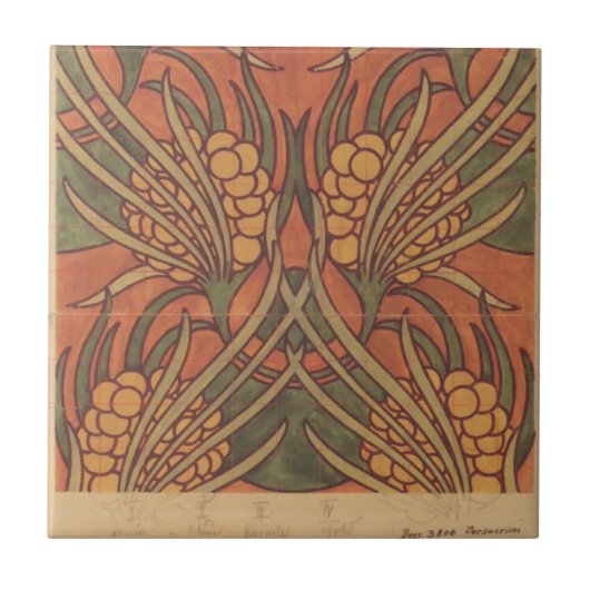 Koloman Moser- Gewebeentwurf für Backhausen Fliese (Vorderseite)