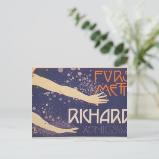 Koloman Moser-Poster von Prinz Richard Metternich Postkarte (Stehend Vorderseite)