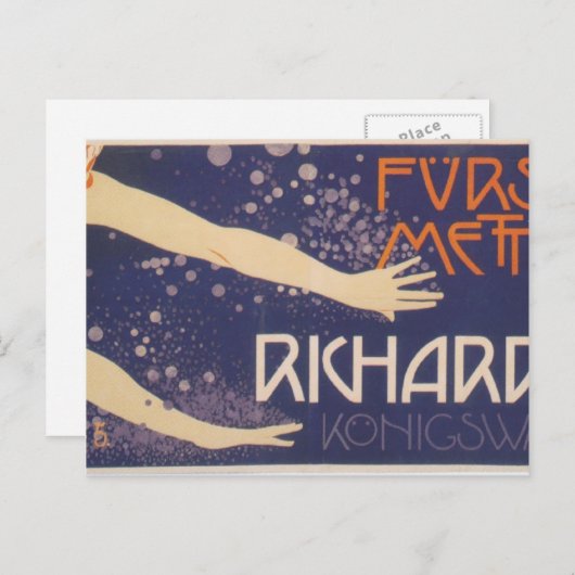 Koloman Moser-Poster von Prinz Richard Metternich Postkarte (Vorne/Hinten)