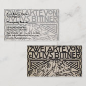 Koloman Moser- Umschlag für die Kerbe zur Oper Visitenkarte (Vorne/Hinten)