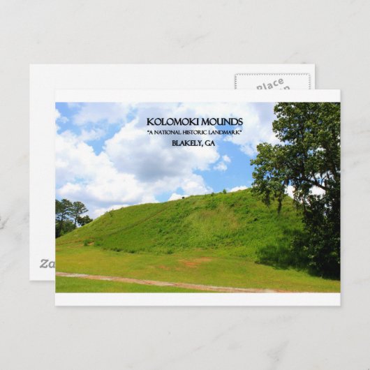 KOLOMOKI MOUNDS - Blakely, Georgien Postkarte (Vorne/Hinten)