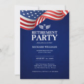 KOLONEL-RTIREMENT Silberadler-Flügel Militär Einladung (Vorderseite)