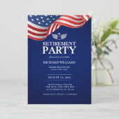 KOLONEL-RTIREMENT Silberadler-Flügel Militär Einladung (Stehend Vorderseite)