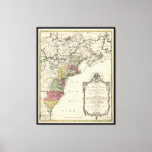 Kolonial America Map von Matthaus Lotter (1776) Leinwanddruck (Vorderseite)
