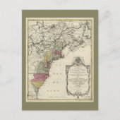 Kolonial America Map von Matthaus Lotter (1776) Postkarte (Vorderseite)