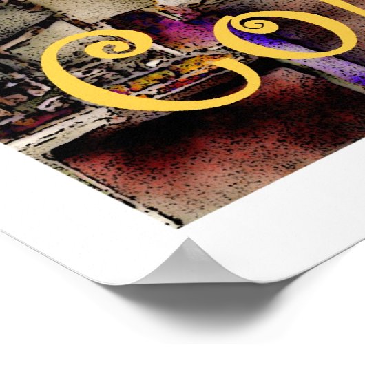 Kolonial-Mexiko-Hilltown, Poster (Ecke)