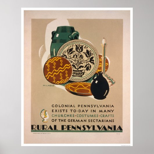Kolonial Pennsylvania 1940 WPA Poster (Vorne)