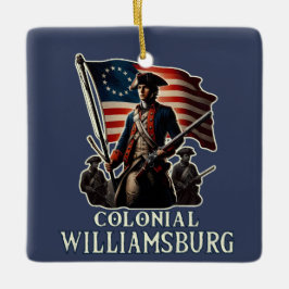 Kolonial-Williamsburg-Kolonialsoldat Vintag Keramikornament