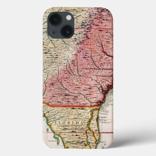 KOLONIALAMERIKA-KARTE, 1733 Case-Mate iPhone HÜLLE (Rückseite)