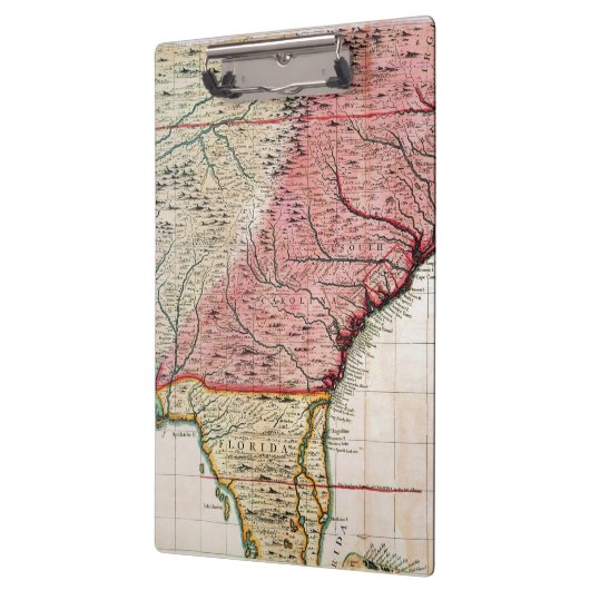 KOLONIALamerika-KARTE, 1733 Klemmbrett (Links)