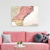 KOLONIALAMERIKA-KARTE, 1733 LEINWANDDRUCK (Insitu (Wohnzimmer))