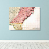 KOLONIALAMERIKA-KARTE, 1733 LEINWANDDRUCK (Insitu (Holzboden))