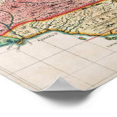 KOLONIALAMERIKA-KARTE, 1733 POSTER (Ecke)