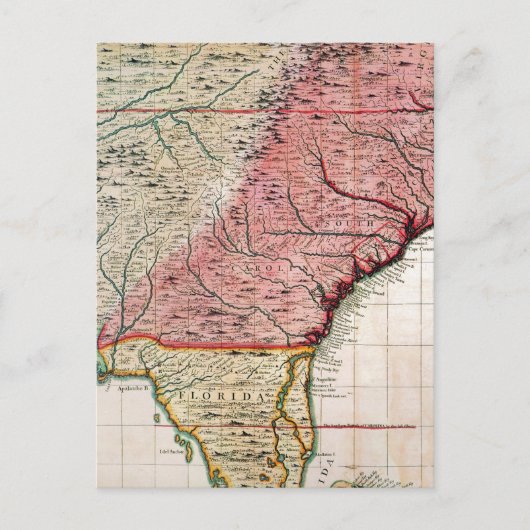 KOLONIALAMERIKA-KARTE, 1733 POSTKARTE (Vorderseite)