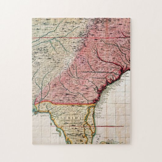 KOLONIALamerika-KARTE, 1733 Puzzle (Vertikal)