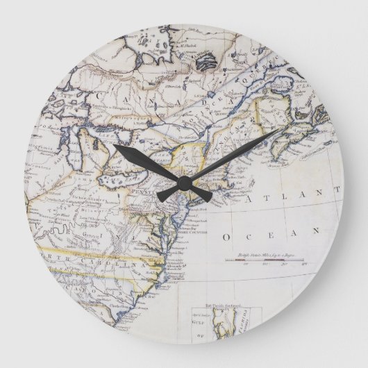 KOLONIALamerika: KARTE, c1770 Große Wanduhr (Vorderseite)