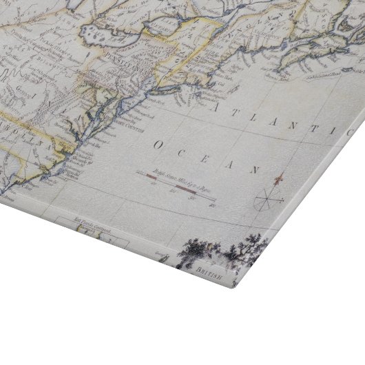 KOLONIALamerika: KARTE, c1770 Schneidebrett (Ecke)