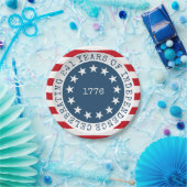 Kolonialamerikanische Flagge 1776 Patriotisch Pappteller (Party)