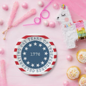 Kolonialamerikanische Flagge 1776 Patriotisch Pappteller (Party)