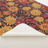 Koloniale bestickte Mums - Nahtloses Muster Sherpadecke (3/4)