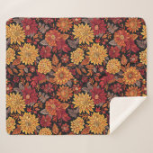 Koloniale bestickte Mums - Nahtloses Muster Sherpadecke (Vorderseite (Horizontal))