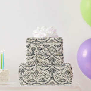 Koloniale Blaue Ernte-Toile Geschenkpapier