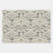 Koloniale Blaue Ernte-Toile Geschenkpapier Set (Vorderseite)