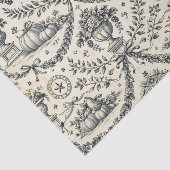 Koloniale Blaue Ernte-Toile Seidenpapier (Ausschnitt)