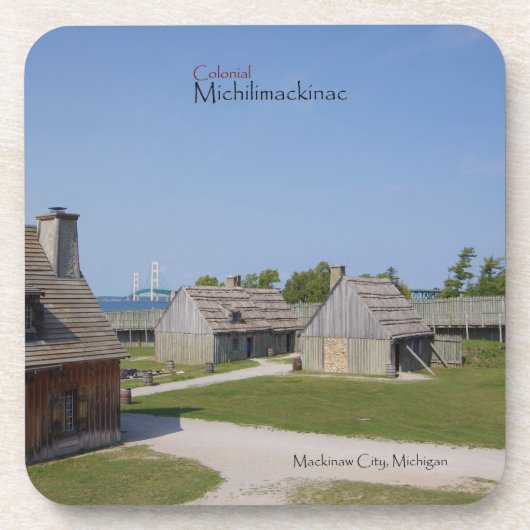 Kolonialer Michilimackinac-Untersetzer Getränkeuntersetzer (Vorderseite)