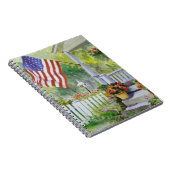 Koloniales Land Zuhause American Flag Front Porch Notizblock (Rechte Seite)