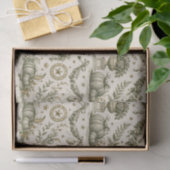 Koloniales Salbeigrün Goldene Ernte Seidenpapier (Geschenk)