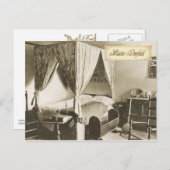 Koloniales Schlafzimmer in historischem Deerfield, Postkarte (Vorne/Hinten)