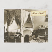 Koloniales Schlafzimmer in historischem Deerfield, Postkarte (Vorderseite)