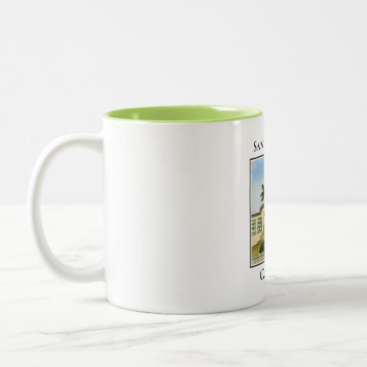 Kolonialturm, Uhrturm, Santa Barbara Zweifarbige Tasse (Links)